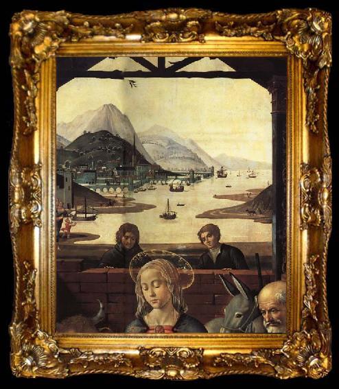 framed  Domenicho Ghirlandaio Details of Anbetung der Konige, ta009-2